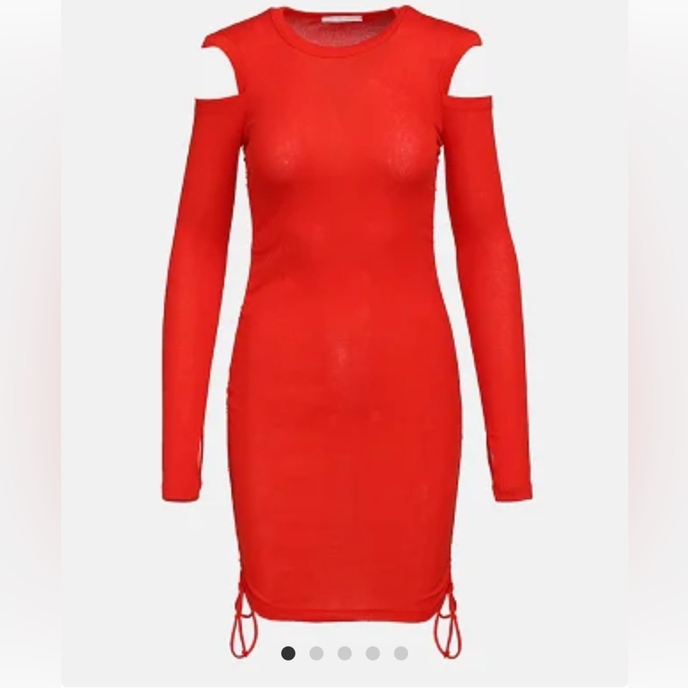 Helmut Lang Lacing Dress in Rib-knit